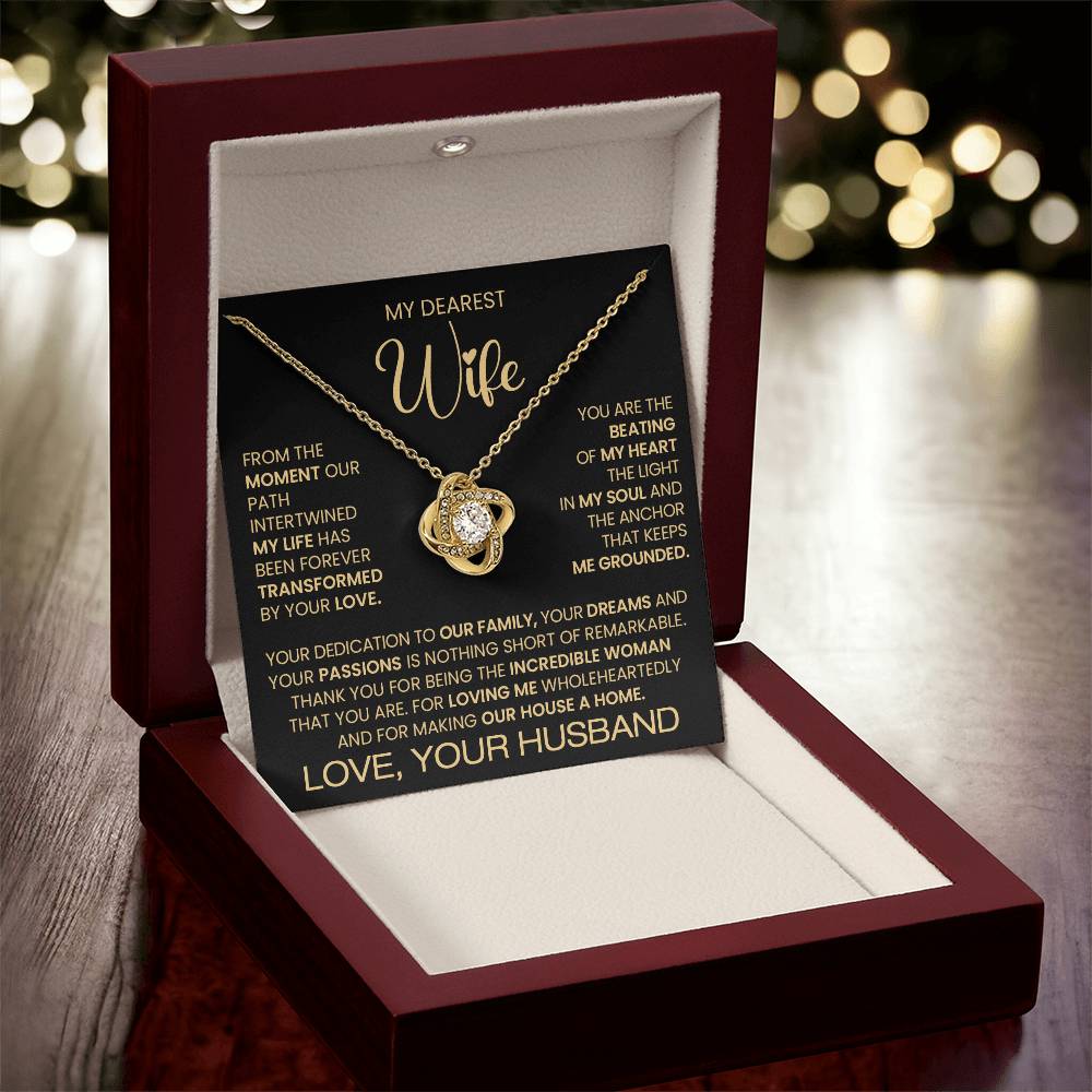 Gift For Wife "You Are an Incredible Woman" Love Knot Necklace