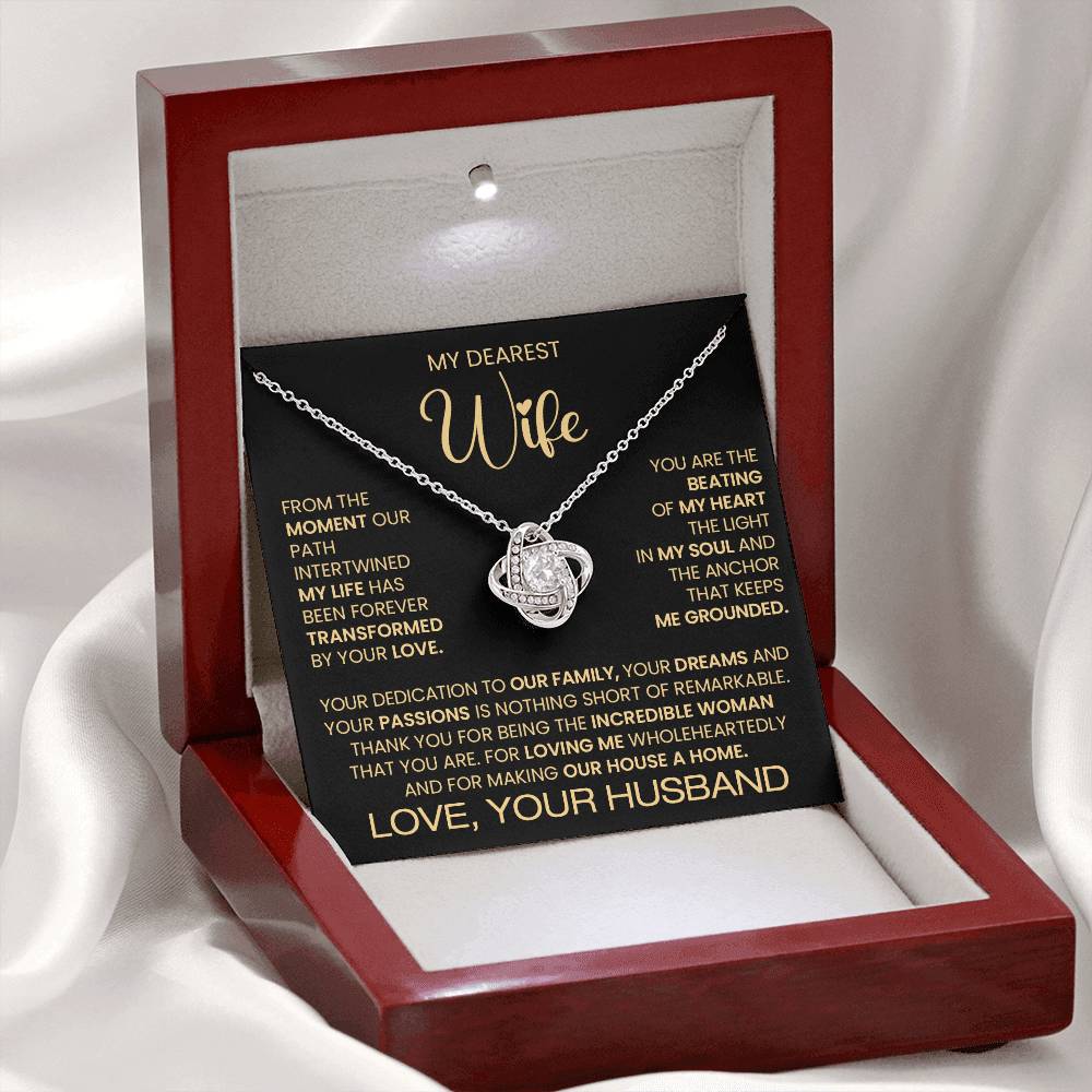 Gift For Wife "You Are an Incredible Woman" Love Knot Necklace