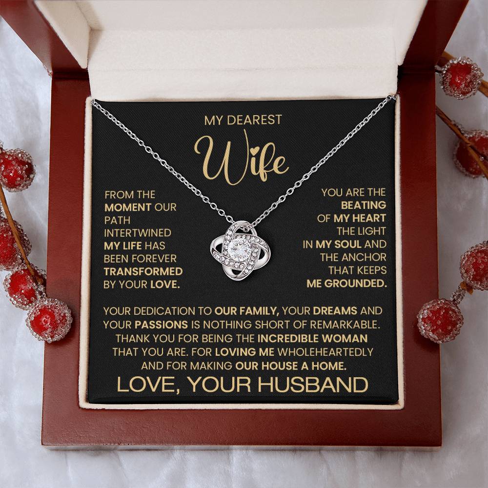 Gift For Wife "You Are an Incredible Woman" Love Knot Necklace