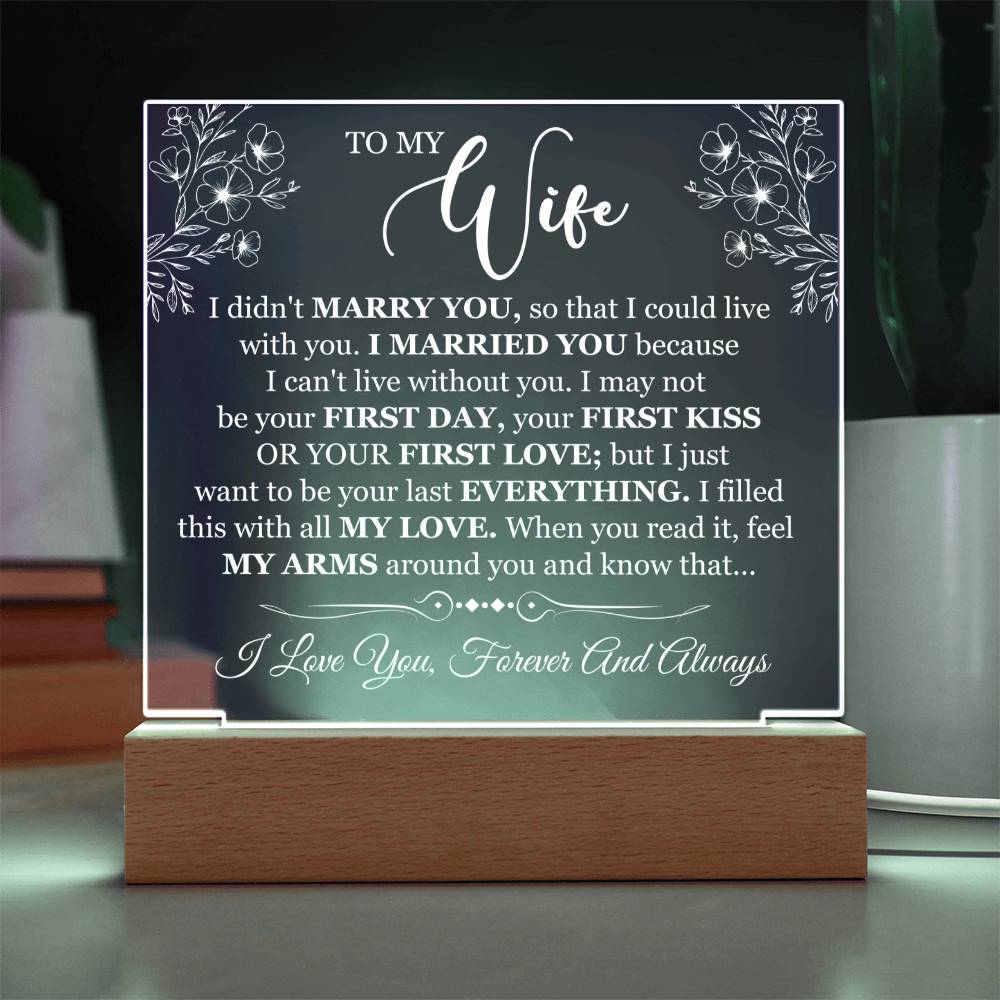 Gift For Wife "You Are My Everything" - Acrylic Plaque