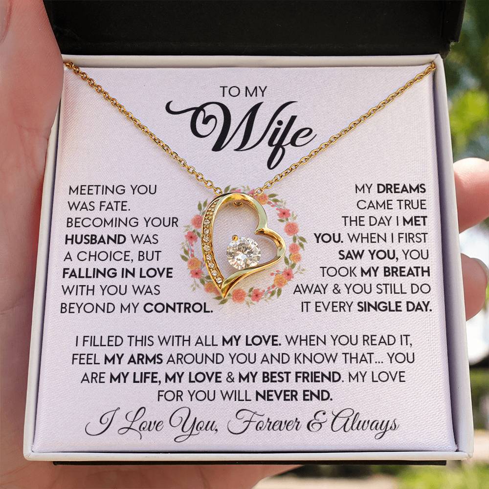 To My Wife "Meeting You Was Fate..." |  Forever Love Necklace