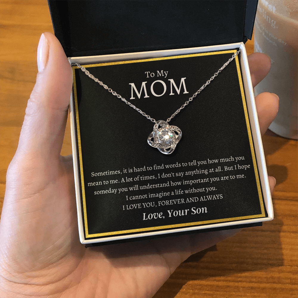To My Mom | I Love You MOM | Love Knot Necklace