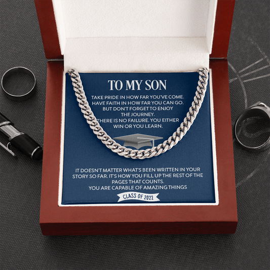 To My Son | Graduation | Cuban Link Chain Necklace